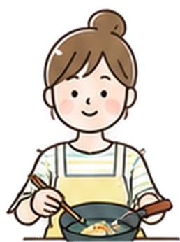 料理をする人のイラスト