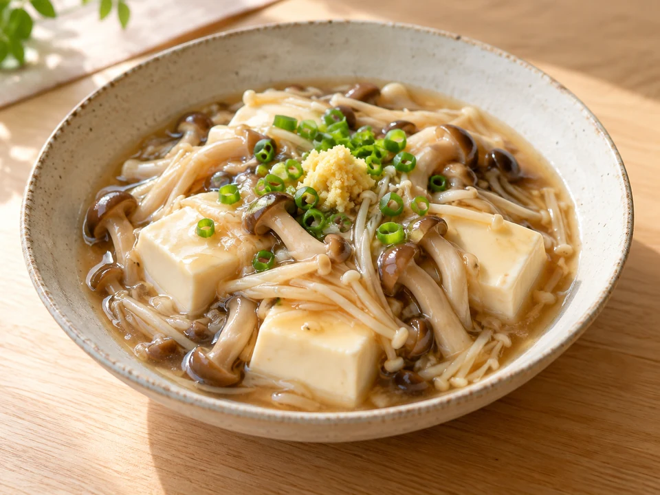豆腐ときのこのあんかけの完成イメージ
