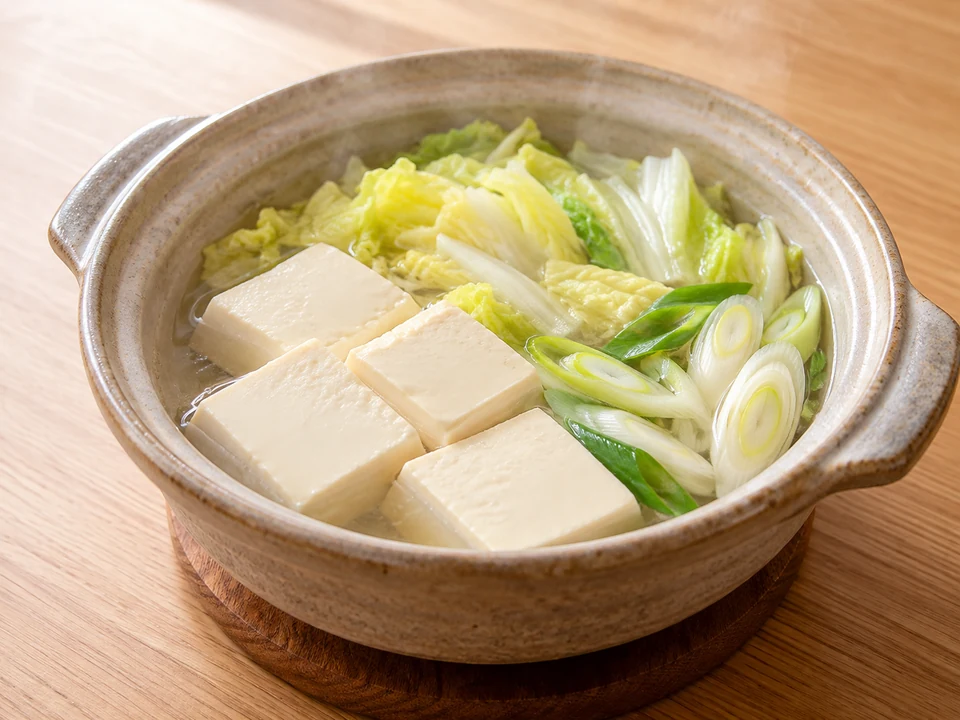 白菜と豆腐のあったか湯豆腐の完成イメージ