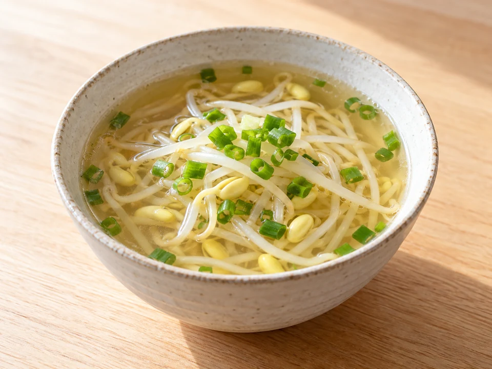 豆もやしのあっさりスープの完成イメージ