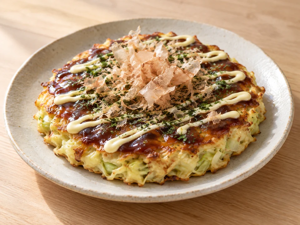 キャベツのお好み焼きの完成イメージ
