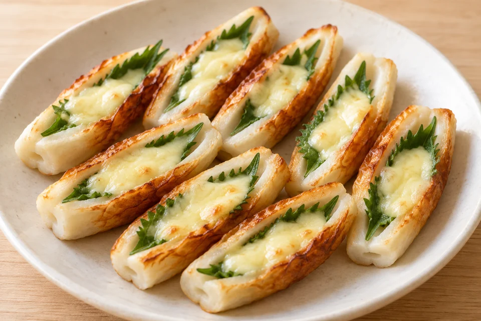 大葉ちくわのチーズ焼きの完成イメージ