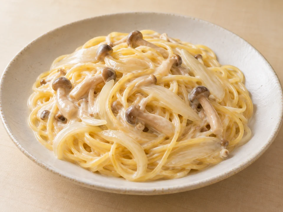 クリームパスタの参考イメージ（材料・盛り付けはレシピごとに異なります）